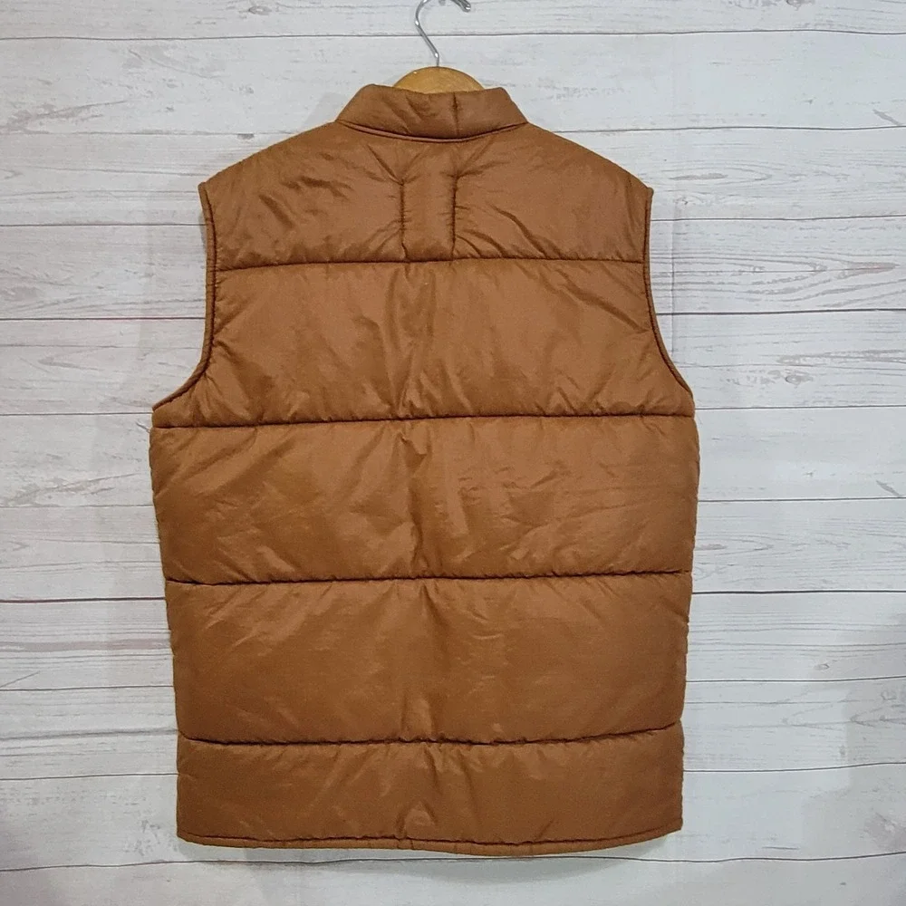 Walls Zero Zone Insulated Vest Mens Medium 38-40 Brown Zip Pockets Puffer VTG